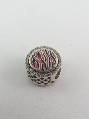 Pandora Pink Zebra Charm – Sterling Silver, Fits Moments Bracelet (A43)